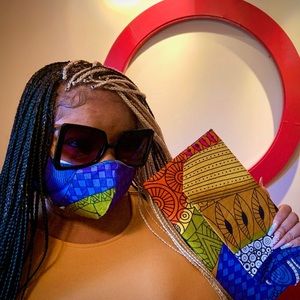 Custom African Clutch and Face mask